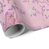 Pink Chinoiserie Bird Decouver Geschenkpapier (Rolleneckpunkt)