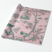 Pink Chinoiserie Bird Decouver Geschenkpapier (Ungerollt)