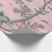 Pink Chinoiserie Bird Decouver Geschenkpapier (Ecke)