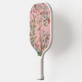 Pink Chinoiserie Bird Floral Elegant Pickleball Schläger (Links)
