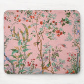 Pink Chinoiserie Bird Floral Mousepad (Vorne)