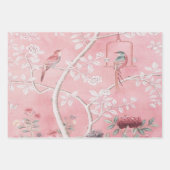 Pink Chinoiserie Bird Wrapping Paper Sheets Geschenkpapier Set (Vorderseite 3)
