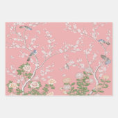 Pink Chinoiserie Bird Wrapping Paper Sheets Geschenkpapier Set (Vorderseite 3)