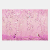 Pink Chinoiserie Bird Wrapping Paper Sheets Geschenkpapier Set (Vorderseite 2)