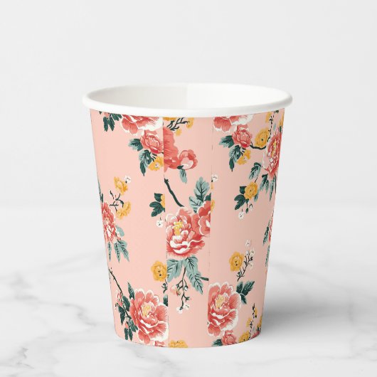 Pink Chinoiserie Blanche Pappbecher (Links)