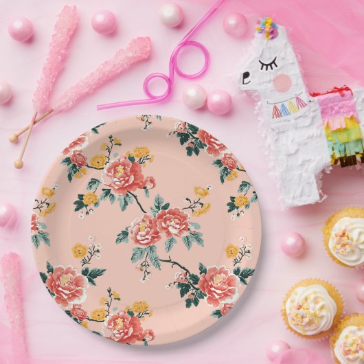 Pink Chinoiserie Blanche Pappteller (Party)