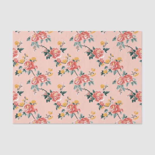 Pink Chinoiserie Blanche Seidenpapier (Vorderseite)