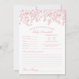 Pink Chinoiserie Blumenberater für Babykarte Einladung