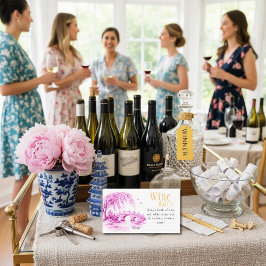 Pink Chinoiserie Bridge Wine Raffle Bridal Shower Begleitkarte