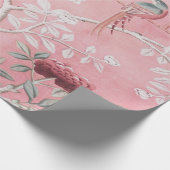 Pink Chinoiserie Chinesisch Dekoupage Geschenkpapier (Ecke)