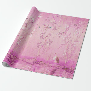 Pink Chinoiserie Chinesisch Dekoupage Geschenkpapier