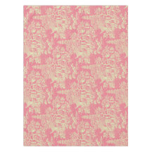 Pink Chinoiserie Cotton Dining Tableclout