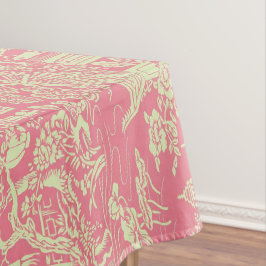 Pink Chinoiserie Cotton Dining Tableclout Tischdecke