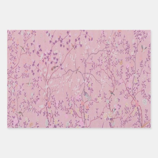 Pink Chinoiserie Decoupage Wrapping Paper Sheets Geschenkpapier Set (Vorderseite 3)