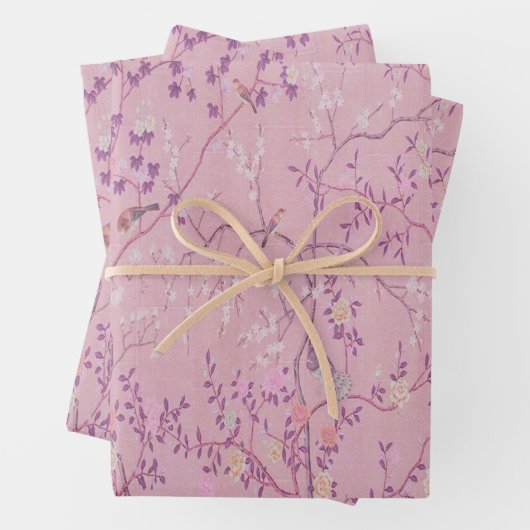 Pink Chinoiserie Decoupage Wrapping Paper Sheets Geschenkpapier Set (Beispiel)