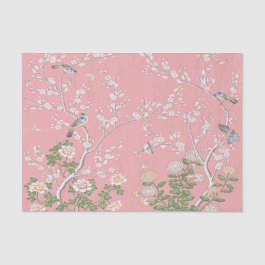 Pink Chinoiserie Dekoupage Seidenpapier (Vorderseite)