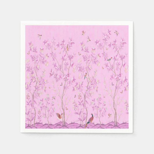 Pink Chinoiserie Dekoupage Serviette (Vorderseite)