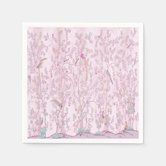 Pink Chinoiserie Dekoupage Serviette (Vorderseite)