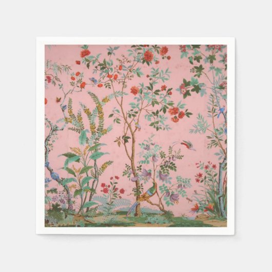Pink Chinoiserie Dekoupage Serviette (Vorderseite)