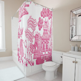 Pink Chinoiserie Duschvorhang