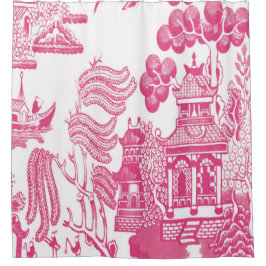 Pink Chinoiserie Duschvorhang