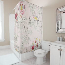 Pink Chinoiserie Duschvorhang