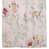 Pink Chinoiserie Duschvorhang (Vorderseite)