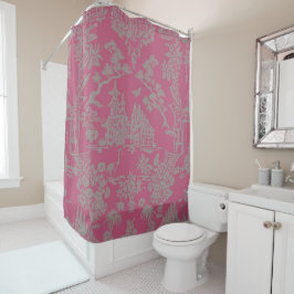 Pink Chinoiserie Duschvorhang