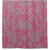 Pink Chinoiserie Duschvorhang (Vorderseite)