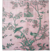 Pink Chinoiserie Duschvorhang (Vorderseite)