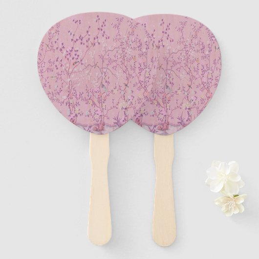 Pink Chinoiserie Fächer (Vorne und Hinten)