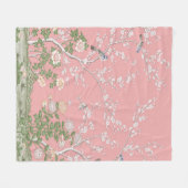 Pink Chinoiserie Fleecedecke (Vorderseite (Horizontal))