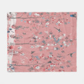 Pink Chinoiserie Fleecedecke (Vorderseite (Horizontal))