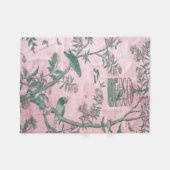 Pink Chinoiserie Fleecedecke (Vorderseite (Horizontal))