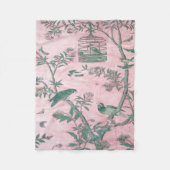 Pink Chinoiserie Fleecedecke (Vorderseite)