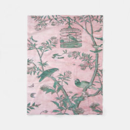Pink Chinoiserie Fleecedecke