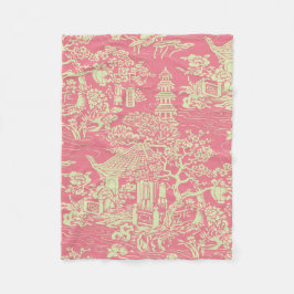 Pink Chinoiserie Fleecedecke