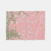 Pink Chinoiserie Fleecedecke (Vorderseite (Horizontal))
