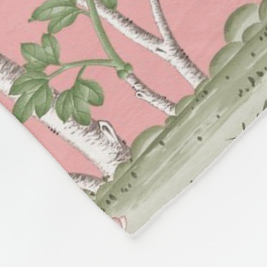 Pink Chinoiserie Fleecedecke (Ecke)