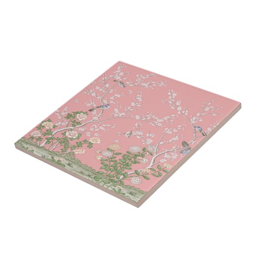 Pink Chinoiserie Fliese (Seite)