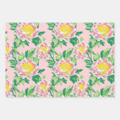 Pink Chinoiserie Floral Geschenkpapier Set (Vorderseite 2)