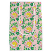 Pink Chinoiserie Floral Mittlere Geschenktüte (Rückseite)