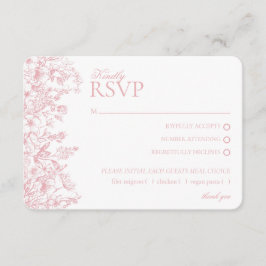 Pink Chinoiserie Floral UAWG Resort Card Begleitkarte