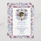 Pink Chinoiserie Foto Hochzeit Einladung (Vorne/Hinten)