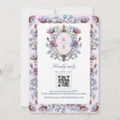 Pink Chinoiserie Foto Hochzeit Einladung (Rückseite)