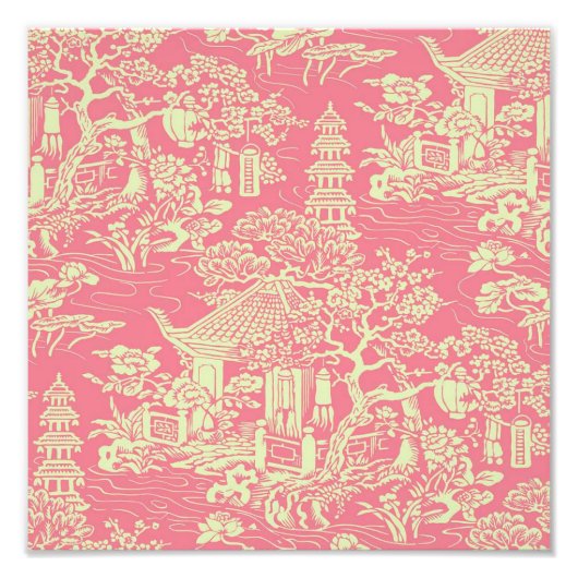 Pink Chinoiserie Fotodruck (Vorne)