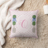 Pink Chinoiserie Ginger Jar Jars Topiary Basket Kissen (Decke)