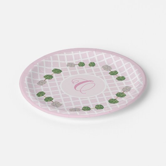 Pink Chinoiserie Ginger Jar Jars Topiary Basket Pappteller (Schrägansicht)