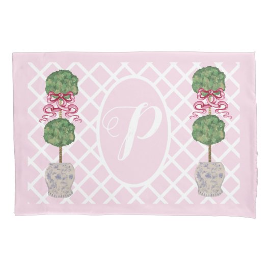 Pink Chinoiserie Ginger Jar Jars Topiary Basket Pi Kissenbezug (Vorderseite)