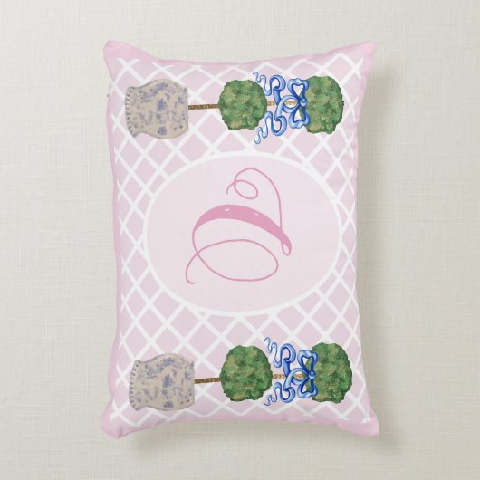 Pink Chinoiserie Ginger Jar Jars Topiary Basket Th Dekokissen (Vorderseite(Vertikal))